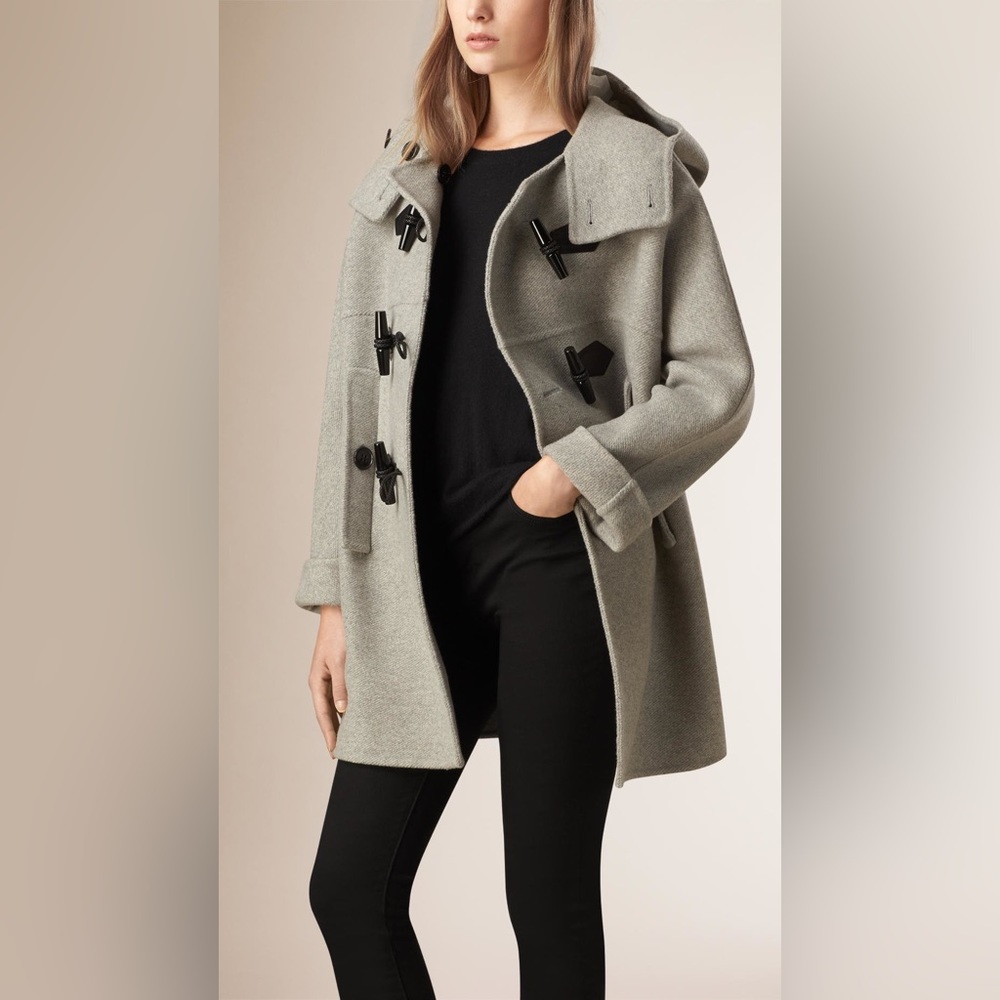 EUC authentic Burberry Brit oversized virgin wool cashmere duffle coat